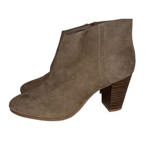 Old Navy Faux Suede Zip Up Heeled Ankle Boots Womens Size 10 New Western Boho